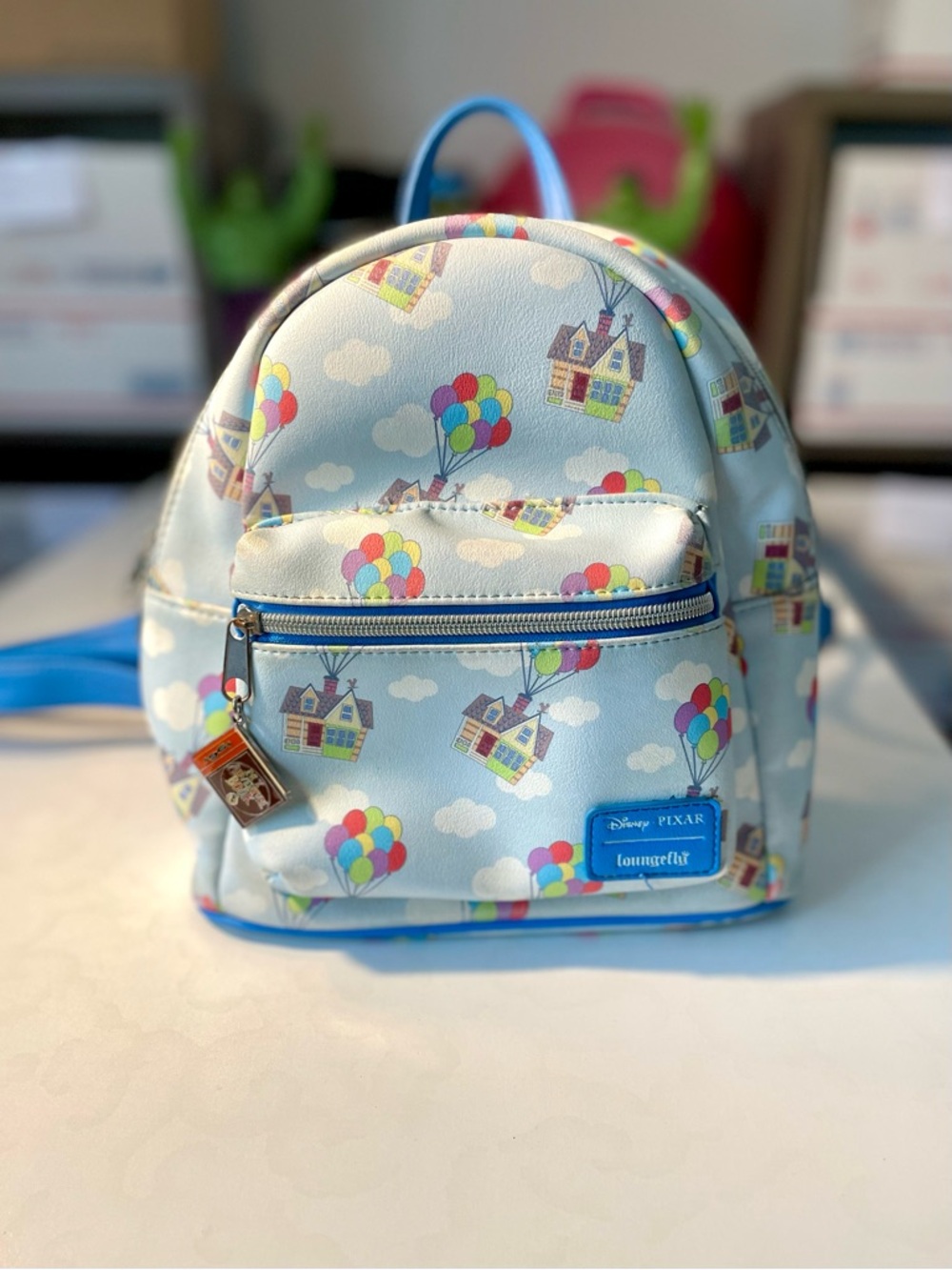 Loungefly Disney Pixar UP House Balloons Clouds Mini Backpack - Blue/Multi -Read